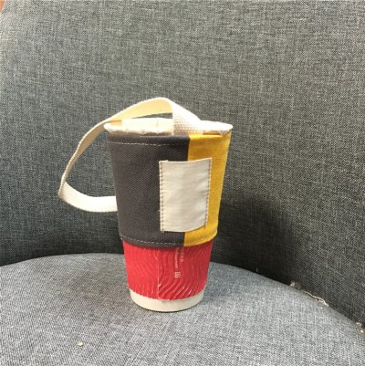 【撞色拼接】手搖杯提袋 - 摺疊環保杯套 商品圖片 2