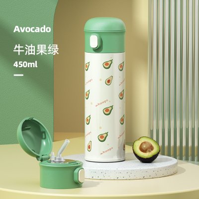 【316不鏽鋼杯】可愛印花-彈跳蓋吸管隨身水壺 商品圖片 6
