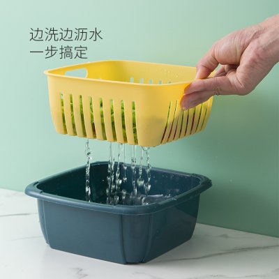 【雙層瀝水】保鮮籃-多功能洗菜盆 商品圖片 3