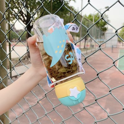 【星星兔水壺】恐龍圖案-600ml背帶吸管學生杯 商品圖片 3