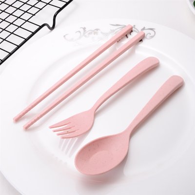 【小麥材質】隨身餐具三件組 - 環保筷叉勺套裝 商品圖片 3