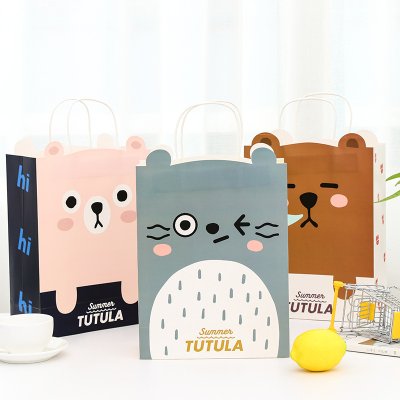 【可愛動物圖案】卡通小熊手提紙袋 - 送禮必備小巧禮品袋