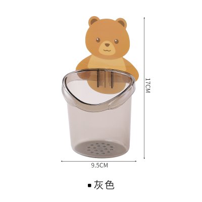 【小熊造型】壁掛收納桶 - 浴室牙刷牙膏架 商品圖片 6