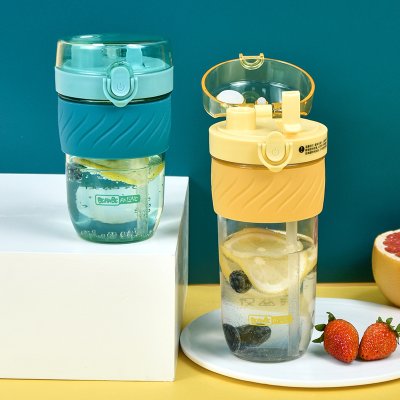 【彈跳杯蓋杯】雙飲杯-小清新500ml寬口吸管杯 商品圖片 1