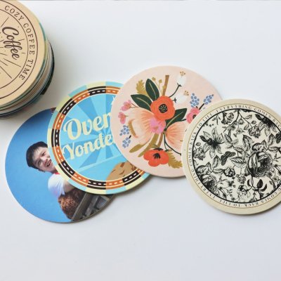 客製吸水紙杯墊｜企業LOGO廣告贈品 9×9／10×10cm