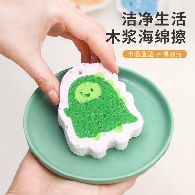 【廚房清潔】木漿海綿刷 - 可愛印花壓縮百潔布洗碗刷 商品圖片 4