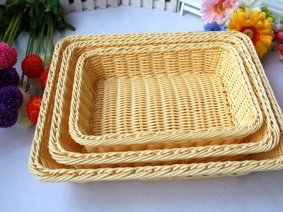 【仿藤編】長方形麵包籃 - 食品水果收納籃 商品圖片 2
