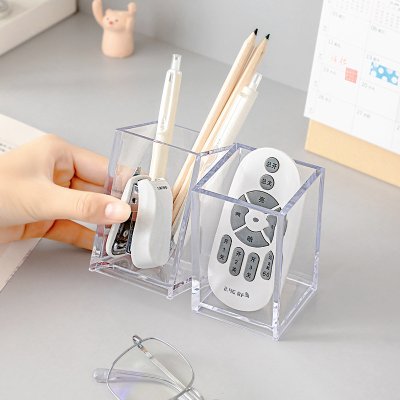 【簡約壓克力筆筒】透明筆筒-桌面雜物文具收納盒 商品圖片 1