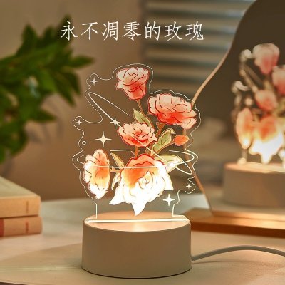 【INS風永生花】玫瑰鬱金香小夜燈 - 浪漫氛圍裝飾燈 商品圖片 1
