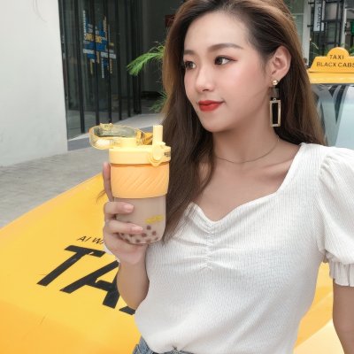 【彈跳杯蓋杯】雙飲杯-小清新500ml寬口吸管杯 商品圖片 2