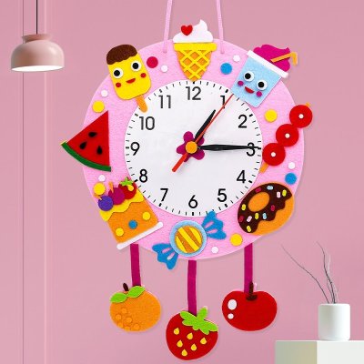 【兒童DIY手工】不織布卡通時鐘製作材料包 幼兒園認識時間教具 10款造型 商品圖片 7