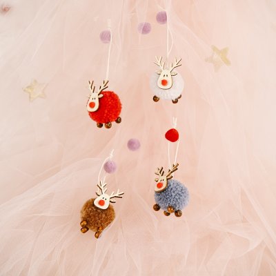 【毛球麋鹿】聖誕吊飾 - 可愛聖誕樹掛飾 商品圖片 3