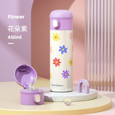 【316不鏽鋼杯】可愛印花-彈跳蓋吸管隨身水壺 商品圖片 8