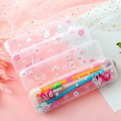 【萌兔造型】透明大容量鉛筆盒-學生文具收納 商品圖片 2
