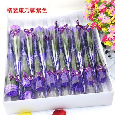 【單支康乃馨】香皂花-母親節必備尖筒包裝禮物 商品圖片 4