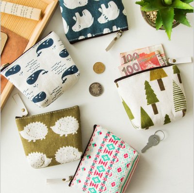 【可愛動物刺繡】帆布零錢包 - 學生小物多功能收納袋 商品圖片 4