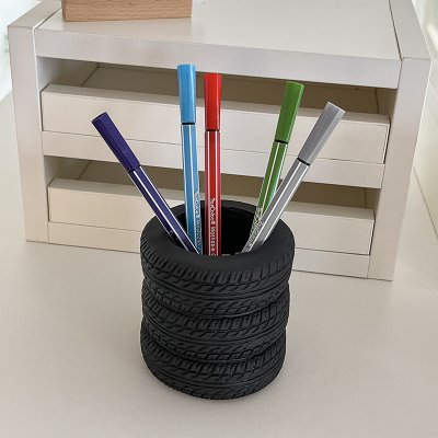【桌面裝飾】輪胎造型筆筒 - 文具收納創意擺件 商品圖片 4
