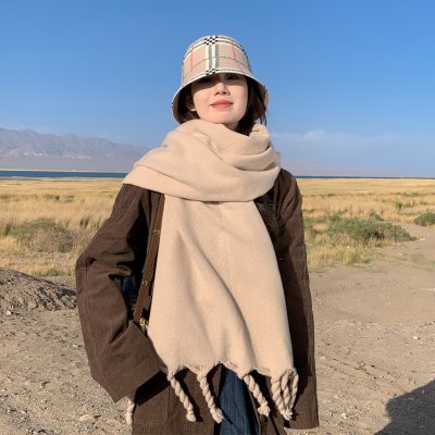 【麻花編織圍巾】冬季保暖-流蘇長圍巾披肩 商品圖片 4
