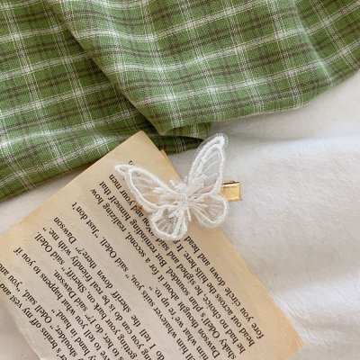 【森林系】刺繡蝴蝶髮夾-小清新瀏海夾 商品圖片 5