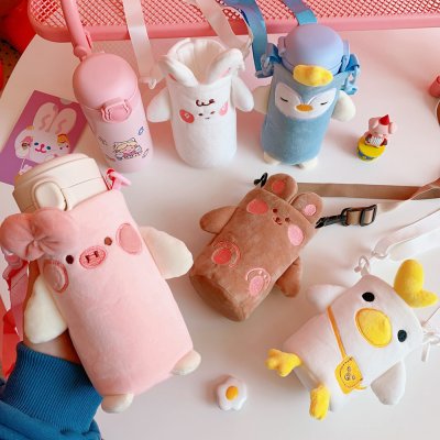 【動物造型】保溫杯套 - 毛絨斜背隔熱保護套 商品圖片 4