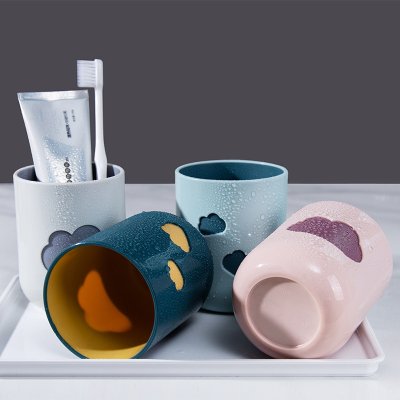 【雲朵造型】雙色漱口杯 - 浪漫情侶洗漱 商品圖片 1