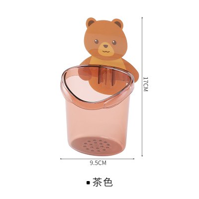 【小熊造型】壁掛收納桶 - 浴室牙刷牙膏架 商品圖片 5