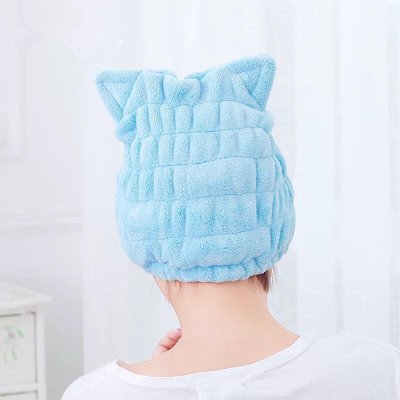 【貓耳造型】珊瑚絨乾髮帽 - 超強吸水護髮 商品圖片 1