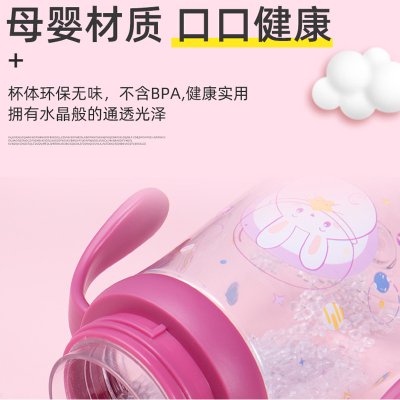 【一杯兩用杯】學習水杯-350ml重力球背帶吸管杯 商品圖片 1