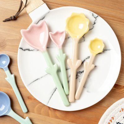【立體花朵】INS風質感陶瓷匙 - 咖啡甜點多功能湯匙 商品圖片 3