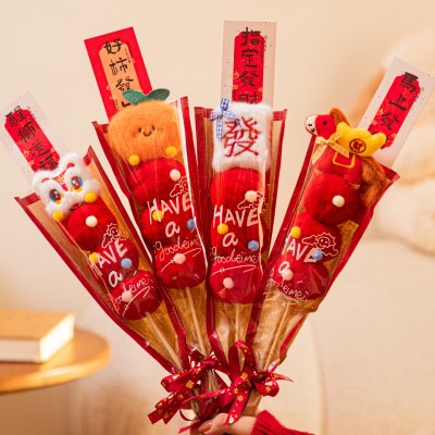 【新年布置】可愛毛絨糖葫蘆桶 - 糖葫蘆造型新年裝飾神器 商品圖片 2