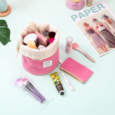 【圓筒絨布】束口化妝包 - 大容量便捷收納 商品圖片 2