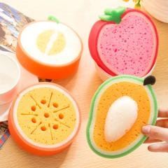 【可愛水果造型】雙面菜瓜布 - 廚房加厚海綿去污神器