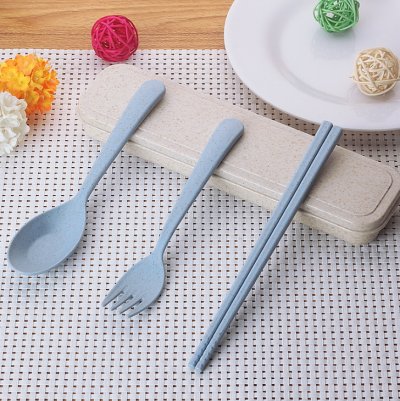 【小麥環保】便攜餐具三件組 - 學生筷叉勺套裝 商品圖片 3