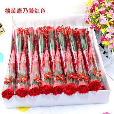 【單支康乃馨】香皂花-母親節必備尖筒包裝禮物 商品圖片 2