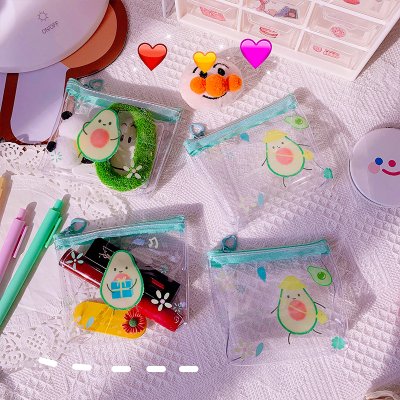 【酪梨圖案】透明收納包-創意拉鍊零錢包 商品圖片 2