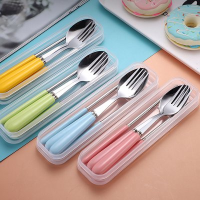 【馬卡龍餐具組】陶瓷不鏽鋼-隨身環保餐具 商品圖片 2