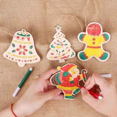 【塗鴉創作】木質著色板吊飾-聖誕DIY材料