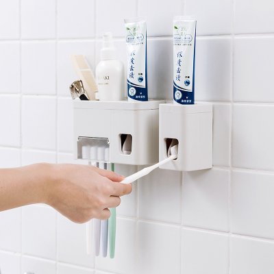【無痕壁掛】自動擠牙膏器 - 浴室收納架 商品圖片 1