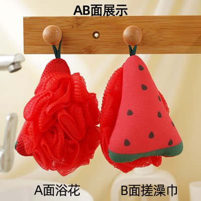 【西瓜造型】二合一搓澡沐浴球 - 柔軟起泡洗澡清潔巾 商品圖片 2