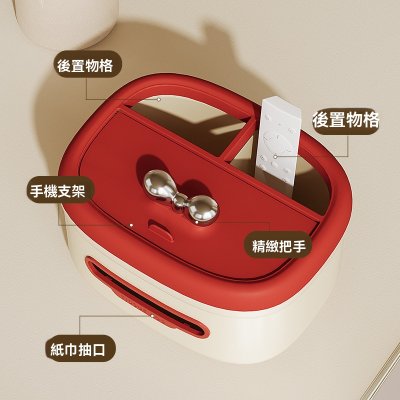 【蝴蝶結設計】多功能面紙盒 - 優雅桌面收納盒 商品圖片 2