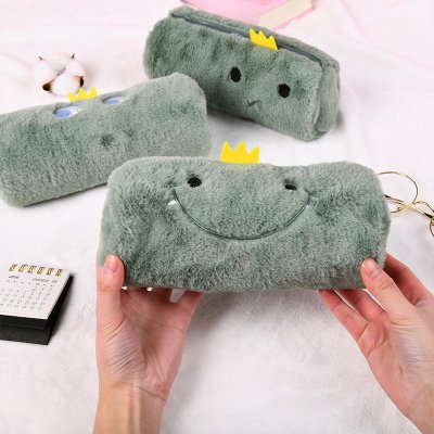 【恐龍毛絨筆袋】大容量-多功能文具化妝包 商品圖片 2