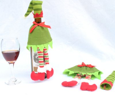 【精靈造型】聖誕紅酒瓶套 - 香檳酒瓶裝飾 商品圖片 1