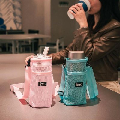 戶外水杯揹帶可斜挎水壺包登山徒步保溫杯防摔礦泉水瓶保護套輕便 商品圖片 4