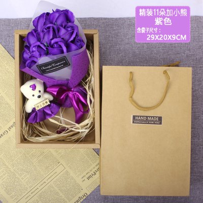 【熱銷推薦】玫瑰花香皂花束小熊禮盒 - 情人節母親節畢業季必備 商品圖片 4