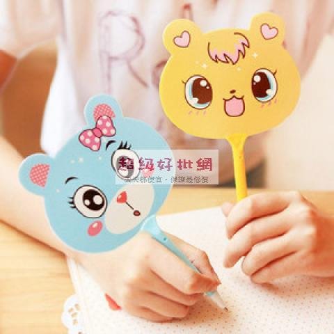 【扇子造型】原子筆 - 可愛動物學生禮品筆