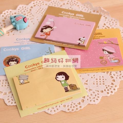 【女孩圖案】N次貼-清新卡通便利貼
