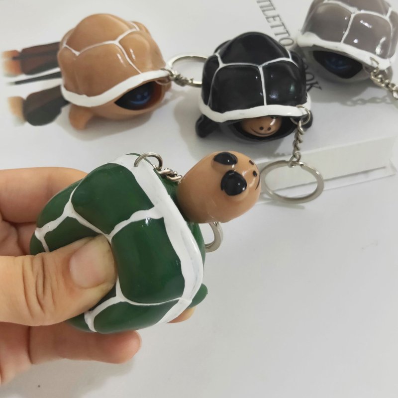 【療癒玩具】縮頭烏龜捏捏樂 - 創意減壓吊飾小玩具