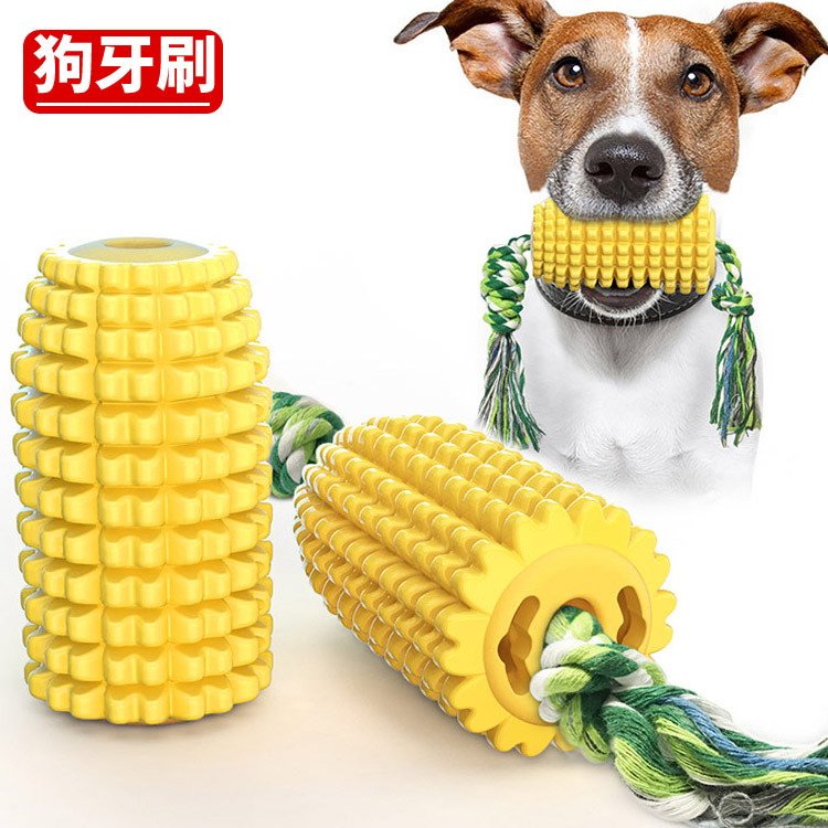 【玉米磨牙玩具】寵物潔牙-狗狗啃咬餵食玩具