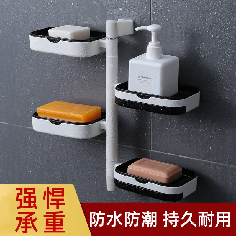 【創新旋轉盒】壁掛肥皂盒-抽屜瀝水香皂收納架