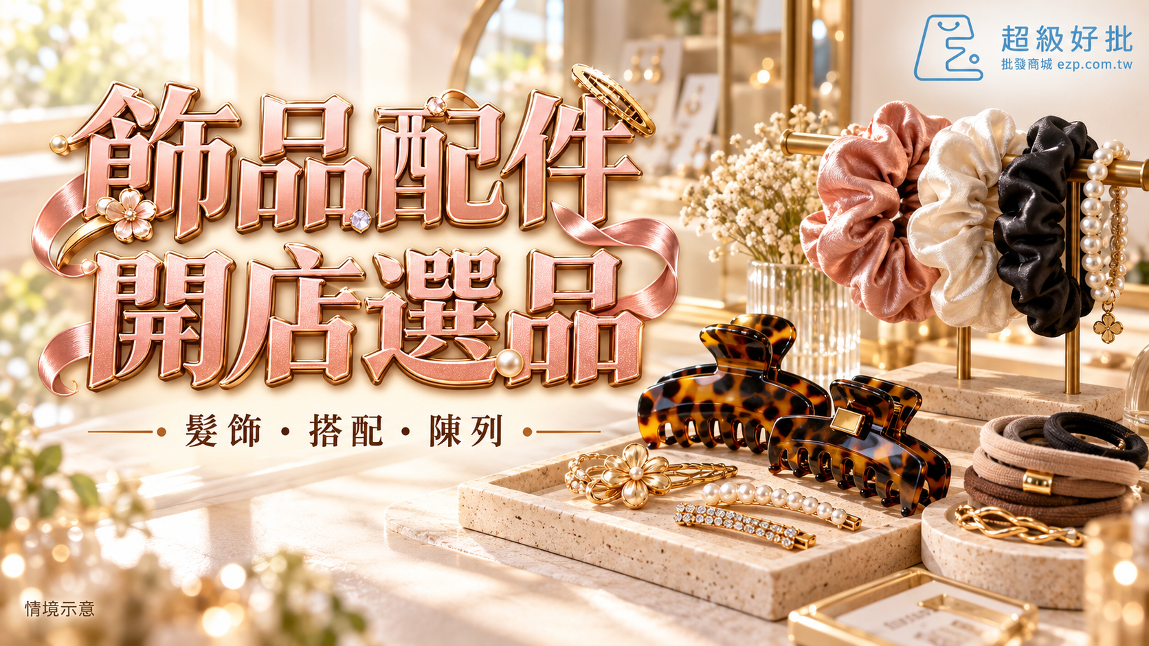 飾品配件，開店選品：髮飾・搭配・陳列